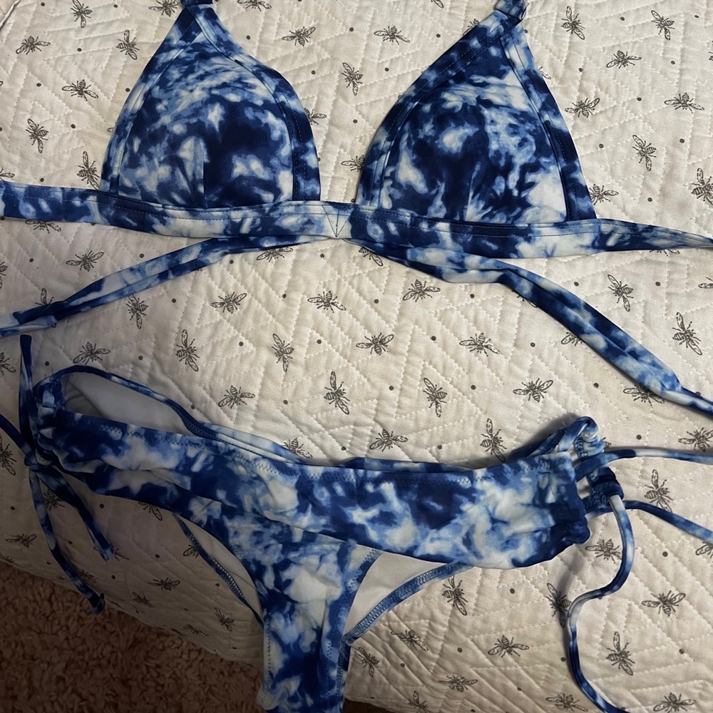 VS pink blue tie dye bikini